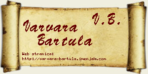 Varvara Bartula vizit kartica